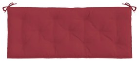 2 db borvörös oxford szövet kerti padpárna 120 x 50 x 7 cm