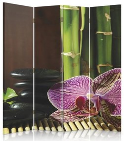 Gario Paraván Zen rózsaszín orchideával Méret: 145 x 170 cm, Kivitelezés: Klasszikus paraván