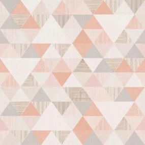 Fali tapéta rózsaszín háromszögek IW3002