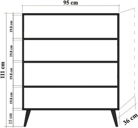 Konyhaszekrény, 95 cm – Multilux-731