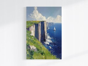 Vászonkép Canvas Tájkép Sziklák Tenger Óceán Vitorlás 80x120