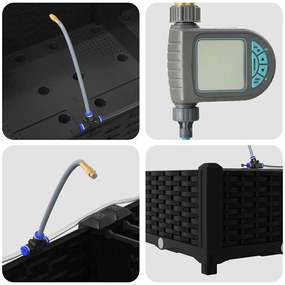 Kerti ültetők Fekete 160 x 40 x 22 cm Acél