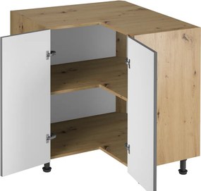 Sarok alsó szekrény, artisan tölgy/szürke matt, LANGEN D90N