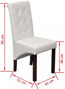 4 db fehér műbőr étkezőszék