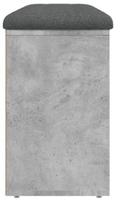 betonszürke szerelt fa cipőtároló pad 102 x 32 x 50 cm