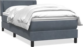 vidaXL sötétszürke bársony rugós ágy matraccal 90x220 cm