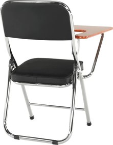 Szék írólappal, fekete/natúr, TEKER