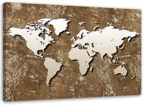 Gario Vászonkép Régi retro világtérkép Méret: 60 x 40 cm