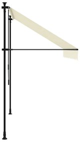 krémszínű szövet és acél feltekerhető napellenző 250 x 150 cm