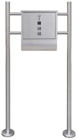 Rozsdamentes acél postaláda állványon