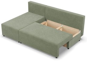 Nobu sarokkanapé, kordbársony, univerzális oldal, zöld