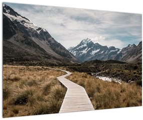 Kép - Sétány a hegységben Mt. Cook (90x60 cm)