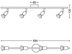Philips - Spotlámpa LIMBALI 4xGU10/50W/230V fehér