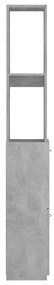 Betonszürke szerelt fa fürdőszobaszekrény 25x26,5x170 cm