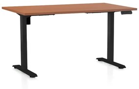 OfficeTech B állítható magasságú asztal, 140 x 80 cm, fekete alap, cseresznye