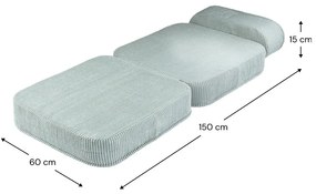 Mentazöld kordbársony gyerek fotel Flip – Wigiwama