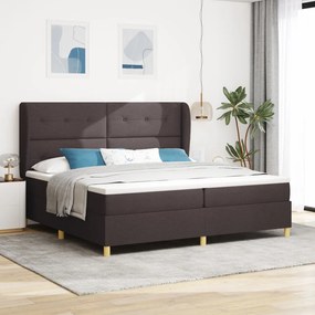 Boxspring Ágy Matraccal - Sötétbarna, 200x200 cm, Szövet