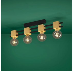 Eglo 390189 - Felületre szerelhető csillár  LEVANTARA 4xE27/40W/230V fekete/barna