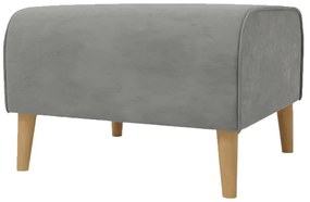 Világosszürke bársony lábtartó Carole – Ropez