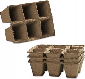 Tőzeg kaspó palánták termesztéséhez, 6 cm x 6 cm x 5,5 cm, 24 db