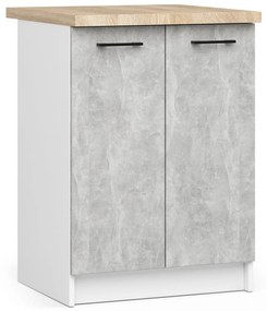 Konyhabútor 200 cm Ozara V (fehér + beton). Akció -16%. 1071176