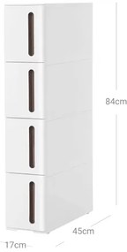 MARGE polcos állvány, fehér/barna