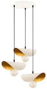 Fehér-aranyszínű függőlámpa fém búrával Sivani – Opviq lights