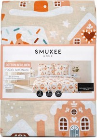 Smukee Pamut ágyneműhuzat 202 x 200 cm mézeskalács házikók 304