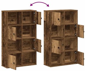 antik fa színű szerelt fa könyvespolc 60x24x101,5 cm