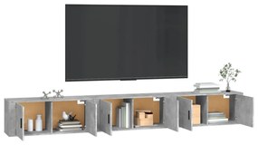 3 db betonszürke fali TV-szekrény 100 x 34,5 x 40 cm