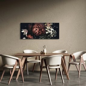 Kép - sötét virágok (120x50 cm)