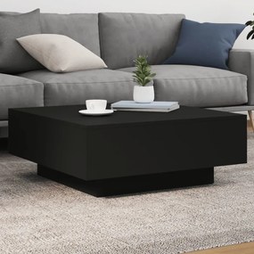 Fekete szerelt fa dohányzóasztal 80 x 80 x 31 cm
