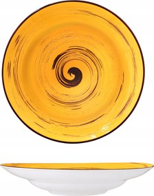 Porcelán tányér mély 350 ml leveshez saláta sárga Wilmax 25,5cm