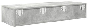 Falipolc fiókokkal betonszürke 100x36x19 cm műszaki fa