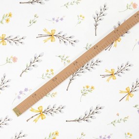 Goldea húsvéti teflon szövet terítőknek - barka mintás 160 cm