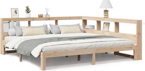 vidaXL tömör fenyőfa könyvespolcos ágy matrac nélkül 180 x 200 cm