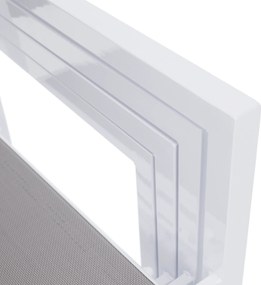 Kerti rakásolható szék, fehér acél/világosszürke, DORIO