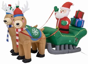 Felfújható karácsonyi dekoráció - Mikulás szánnal