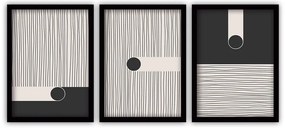 Black 3 db-os kép készlet fekete keretben, 35 x 45 cm - Vavien Artwork