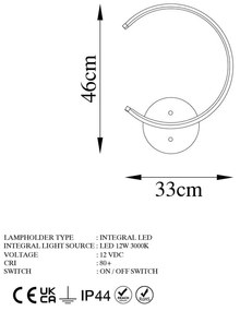 Fekete LED fali lámpa ø 10 cm Moon – Opviq lights