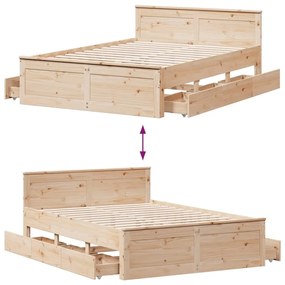 tömör fenyőfa fejtámlás ágykeret matrac nélkül 150 x 200 cm