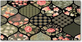 Konyhai panel Virágos mintás 100x50 cm Ragasztó