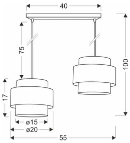 Fehér-natúr színű függőlámpa rattan búrával ø 20 cm Rattan – Candellux Lighting