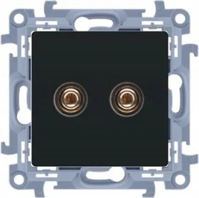 Simon 10 Hangszóró aljzat szimpla süllyesztett fekete matt