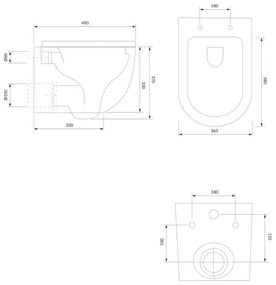 OMNIRES OTTAWAMWBM - Fali WC SoftClose ülőkével OTTAWA kerámia/matt fehér