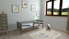 Edi fenyő gyerekágy szürke 80x200 + ajándék ágyrács