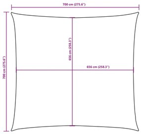 135693 Sunshade Sail Oxford Fabric Square 7x7 m Orange