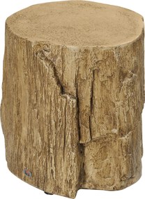 HOMCOM Fatörzs Stílusú Éjjeli Asztal Vízálló, Kávézó Asztal Inorganikus Ásványi Porból, Nappali Asztal, Oldal Asztal Nappali és Hálószoba 37 x 37 x 43