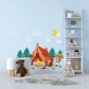 PIPPER. Textil falmatrica "Medvék a kempingezésen"