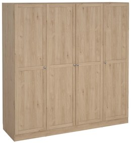 Natúr színű ruhásszekrény tölgyfa dekorral 195,5x200 cm Billund – Tvilum